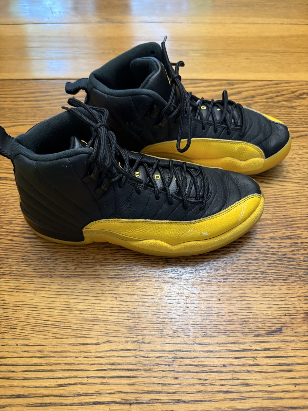 Air Jordan 12 Retro Shoes Mens US 7 Basketball 130690-070 Black Yellow Taxi